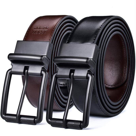 Reversible 2 In 1 Leather Belt For Men, Aaron Model - Leather Purse Backpack