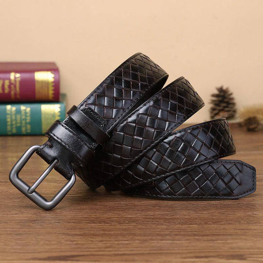 Casual Braided Leather Belt, Anatol Model For Men - Leather Purse Backpack