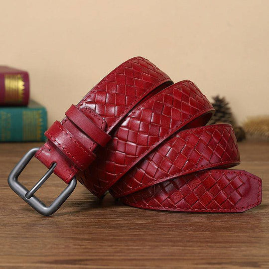 Casual Braided Leather Belt, Anatol Model For Men - Leather Purse Backpack