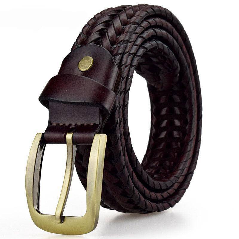 Custom Braided Leather Belt For Men, Nikoloz Model