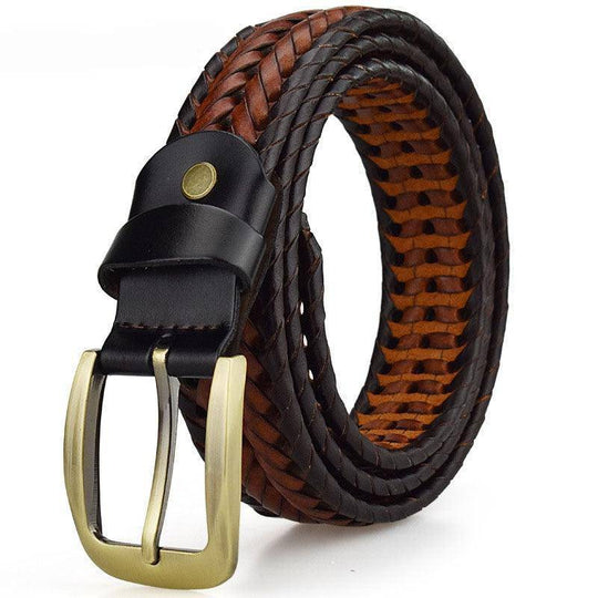 Custom Braided Leather Belt For Men, Nikoloz Model