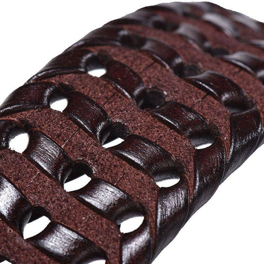 Custom Braided Leather Belt For Men, Nikoloz Model - Leather Purse Backpack