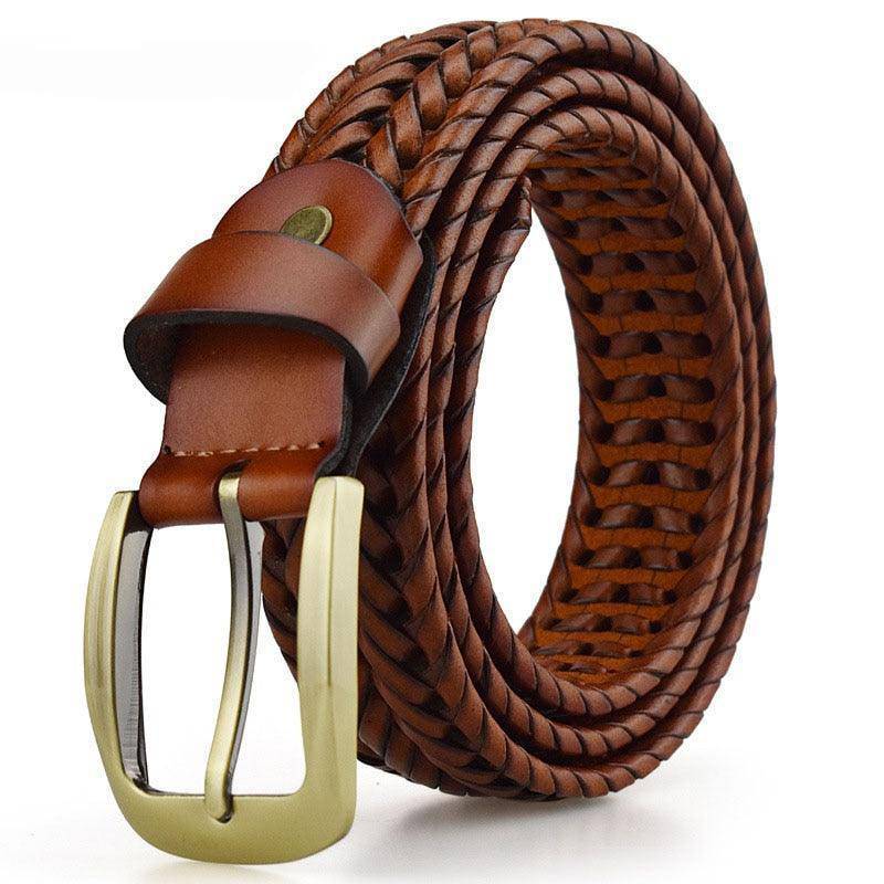 Custom Braided Leather Belt For Men, Nikoloz Model - Leather Purse Backpack