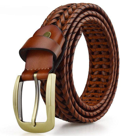 Custom Braided Leather Belt For Men, Nikoloz Model