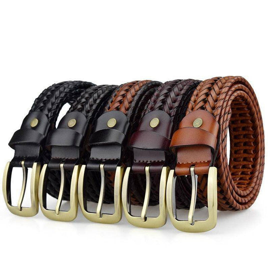 Custom Braided Leather Belt For Men, Nikoloz Model - Leather Purse Backpack