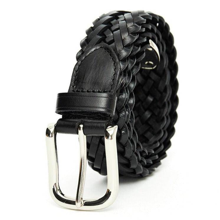 Casual Braided Leather Belt For Men, Tobiasz Model - Leather Purse Backpack