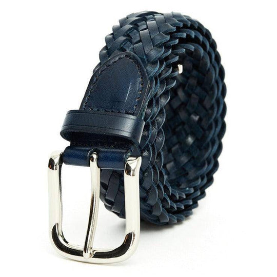 Casual Braided Leather Belt For Men, Tobiasz Model - Leather Purse Backpack