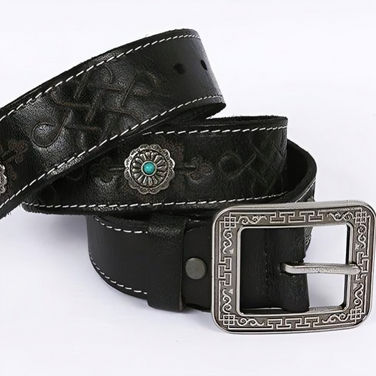 Custom Western Leather Belt, For Men, Wauna Model - Leather Purse Backpack