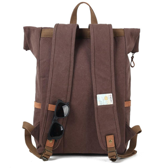 Stylish Canvas Laptop Backpack – Durable, Spacious Bag for Daily Use - Leather Purse Backpack