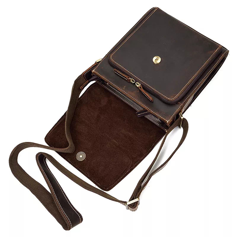 Men's classic design leather briefcase in small size