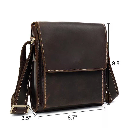 Timeless men's small leather shoulder bag in classic style