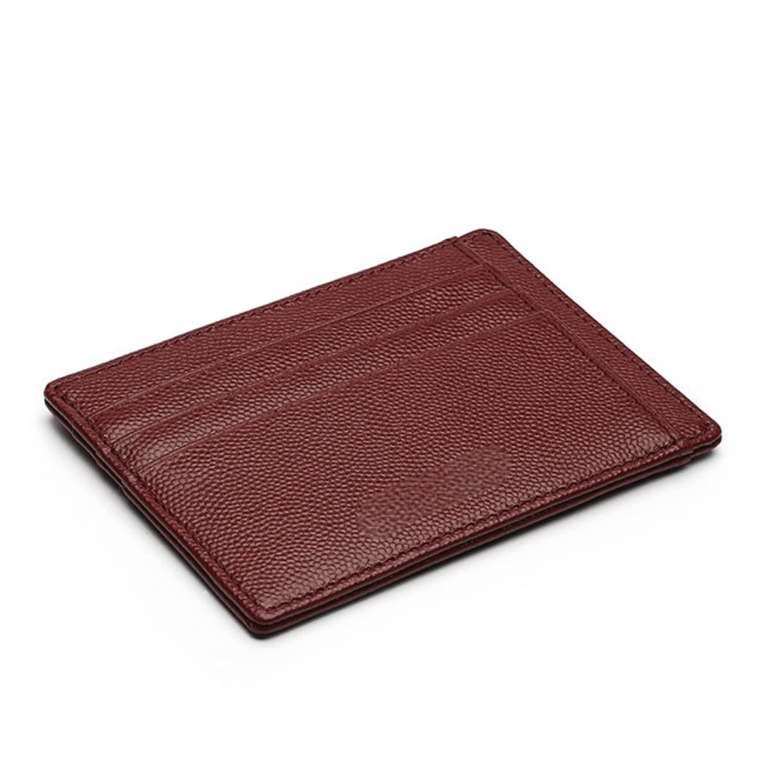 Designer Burgundy Leather Card Holder - Leather Purse Backpack