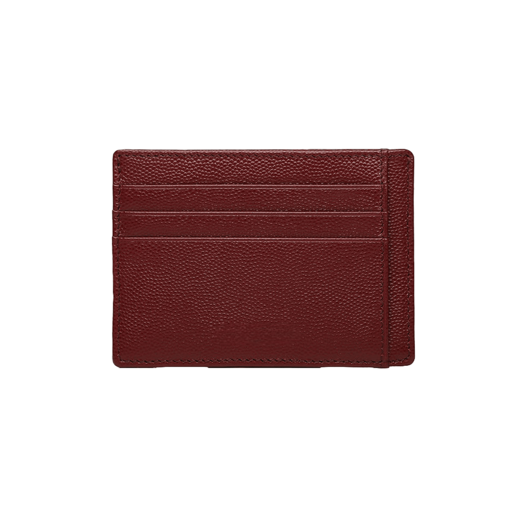 Designer Burgundy Leather Card Holder - Leather Purse Backpack