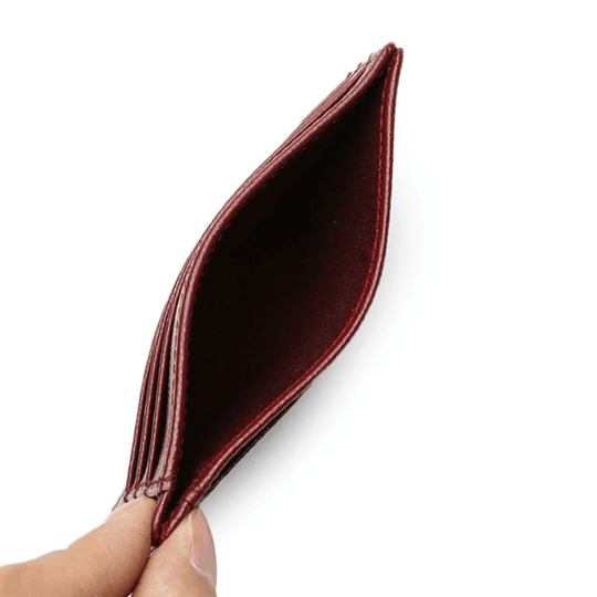 Designer Burgundy Leather Card Holder - Leather Purse Backpack