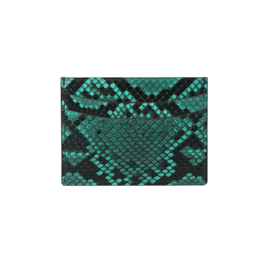 Designer Green Python Leather Card Holder - Leather Purse Backpack
