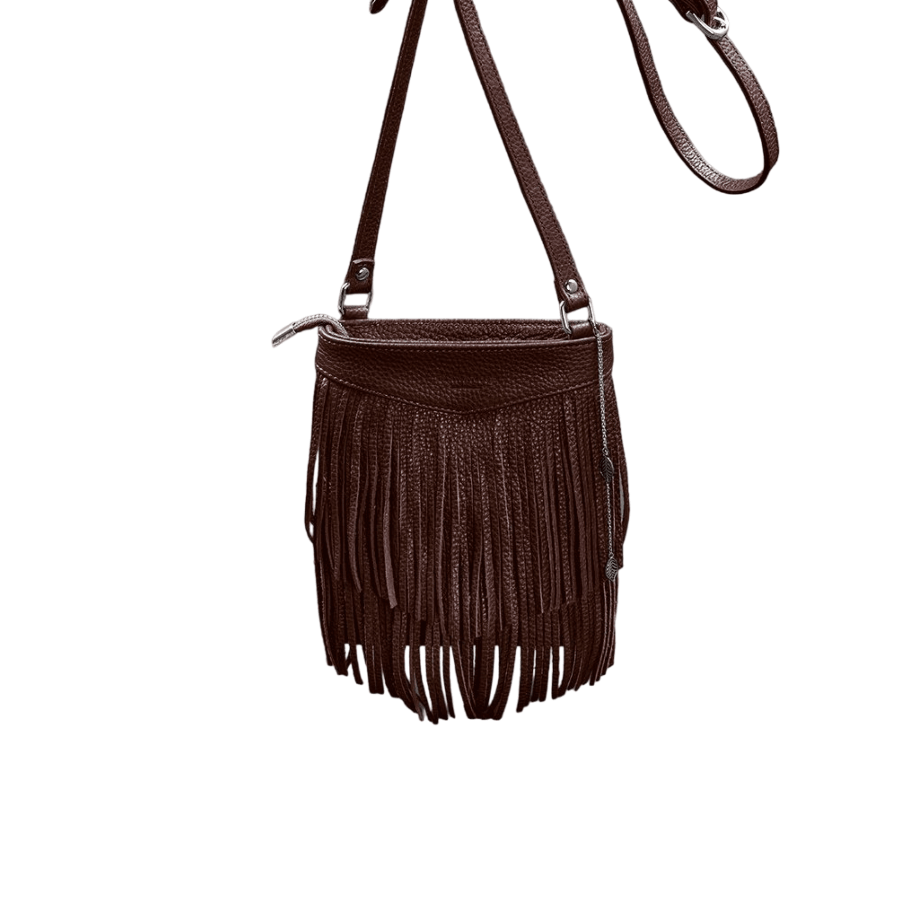 Designer Mini Crossbody Women's Leather Bag with Fringe - Leather Purse Backpack