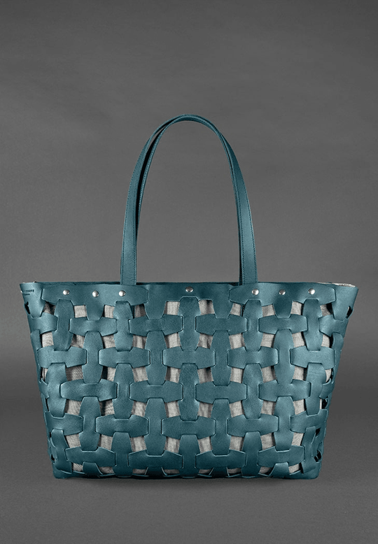 Designer Women's Leather Braided Puzzle Bag - Leather Purse Backpack