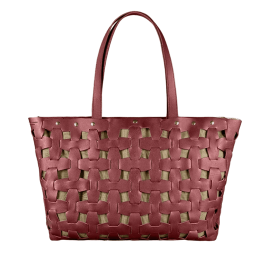 Designer Women's Leather Braided Puzzle Bag - Leather Purse Backpack