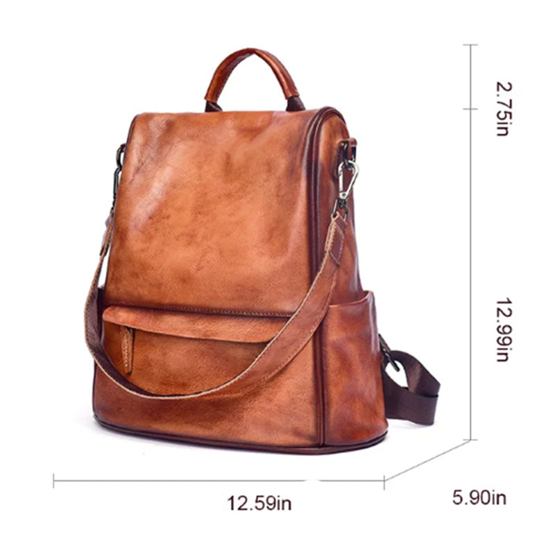 Fashionable brown plaid design backpack