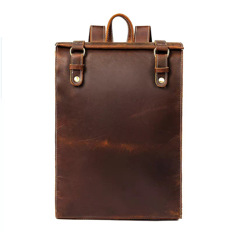 Unique vintage-inspired leather backpack for him