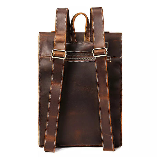 Men's distinctive design backpack in vintage leather