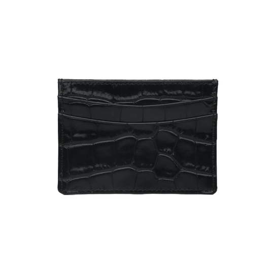 Elegant Burgundy Card Holder Crocodile Pattern - Leather Purse Backpack