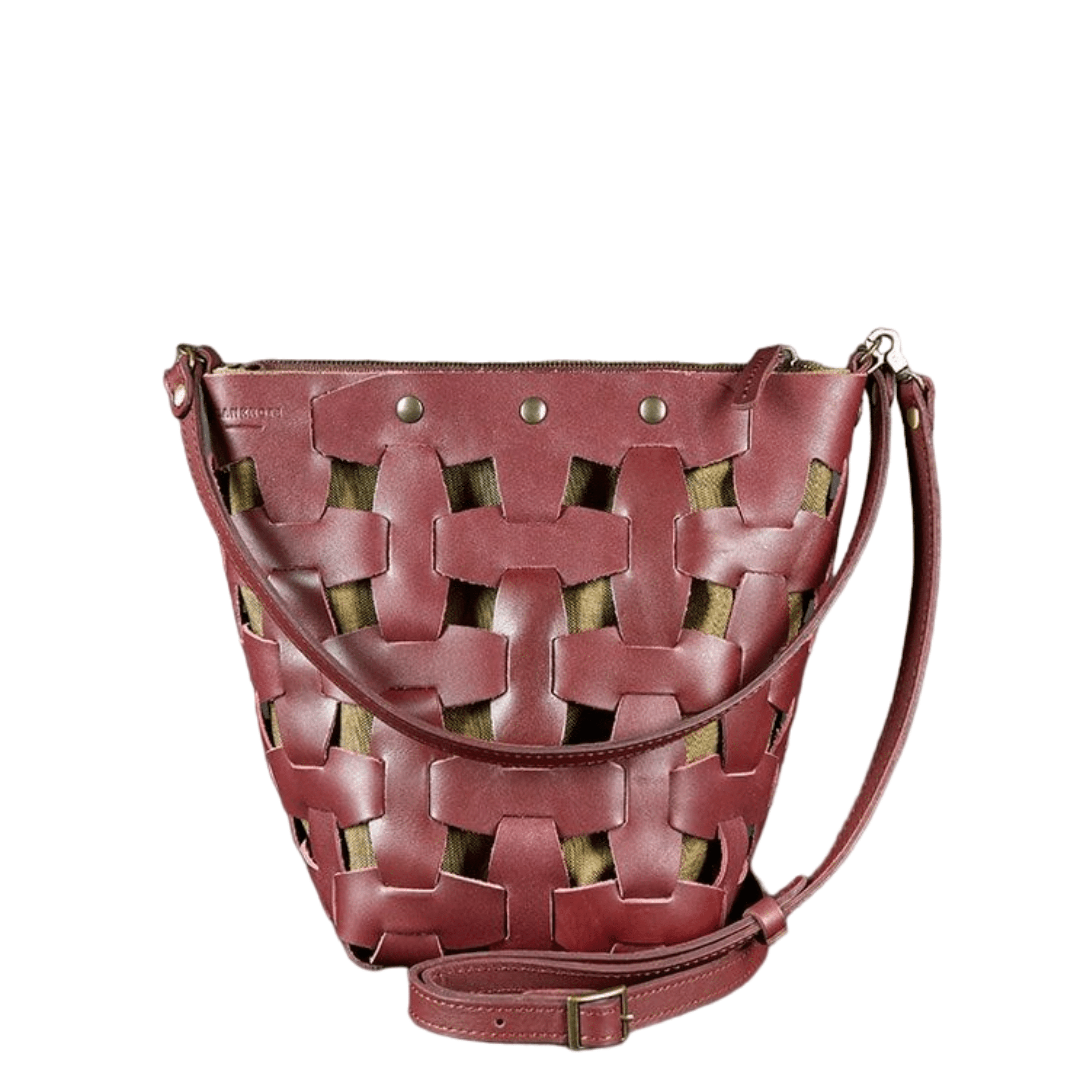 Elegant Stylish Women's Leather Braided Puzzle Bag - Leather Purse Backpack
