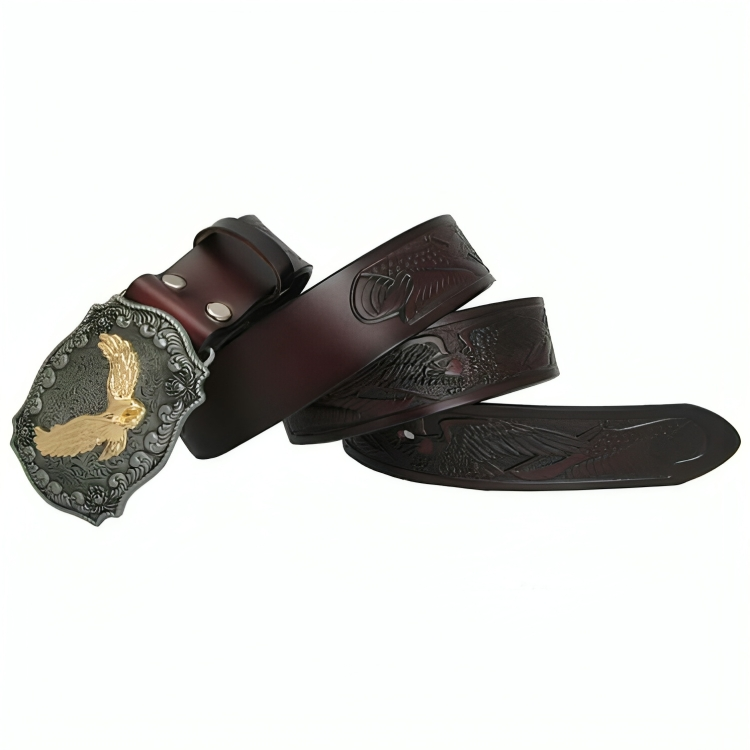 Stylish Engraved Western Leather Belt For Men