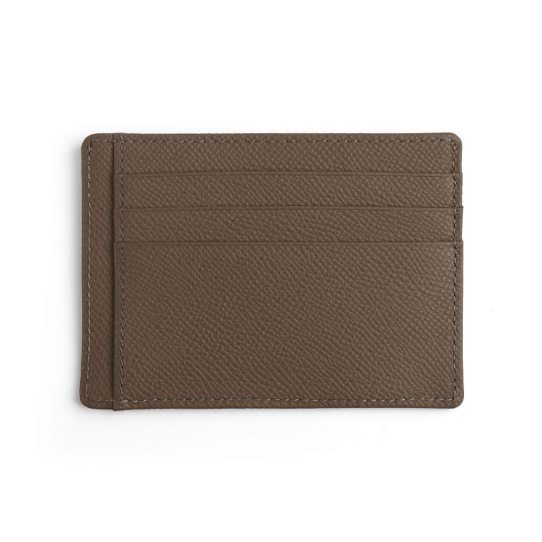 Exclusive Beige Minimalist Leather Card Holder - Leather Purse Backpack