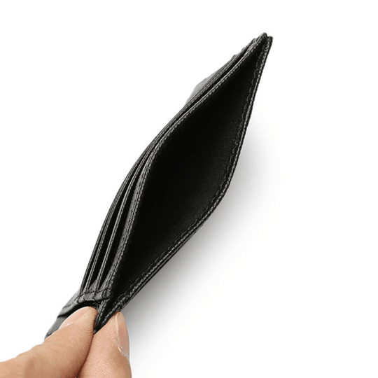 Exclusive Black Minimalist Leather Card Holder - Leather Purse Backpack