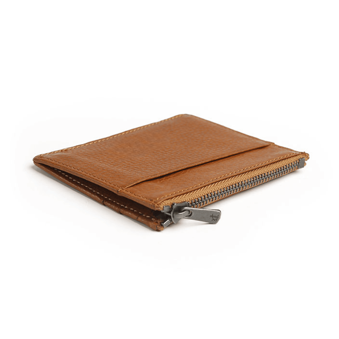 Exclusive Compact Brown Leather Card Holder - Leather Purse Backpack