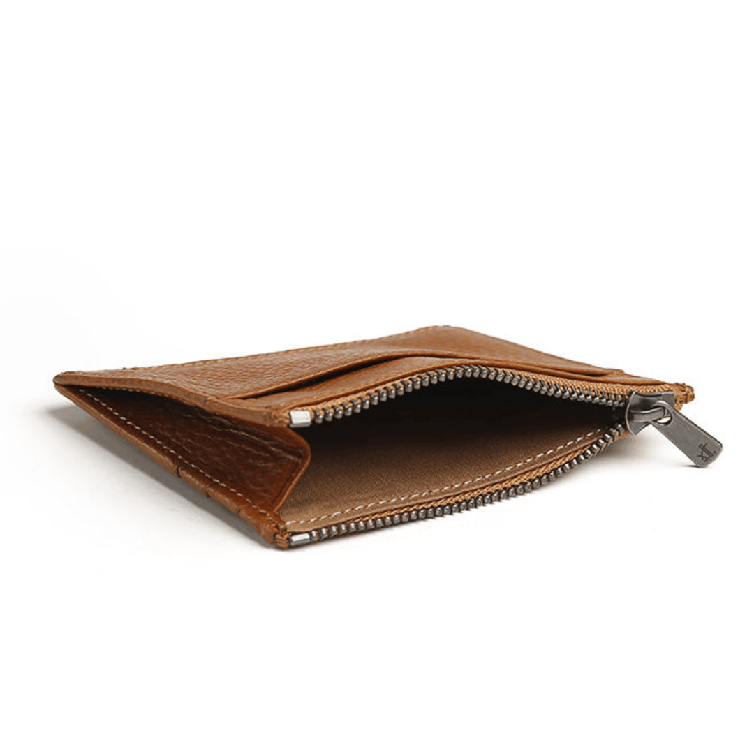 Exclusive Compact Brown Leather Card Holder - Leather Purse Backpack