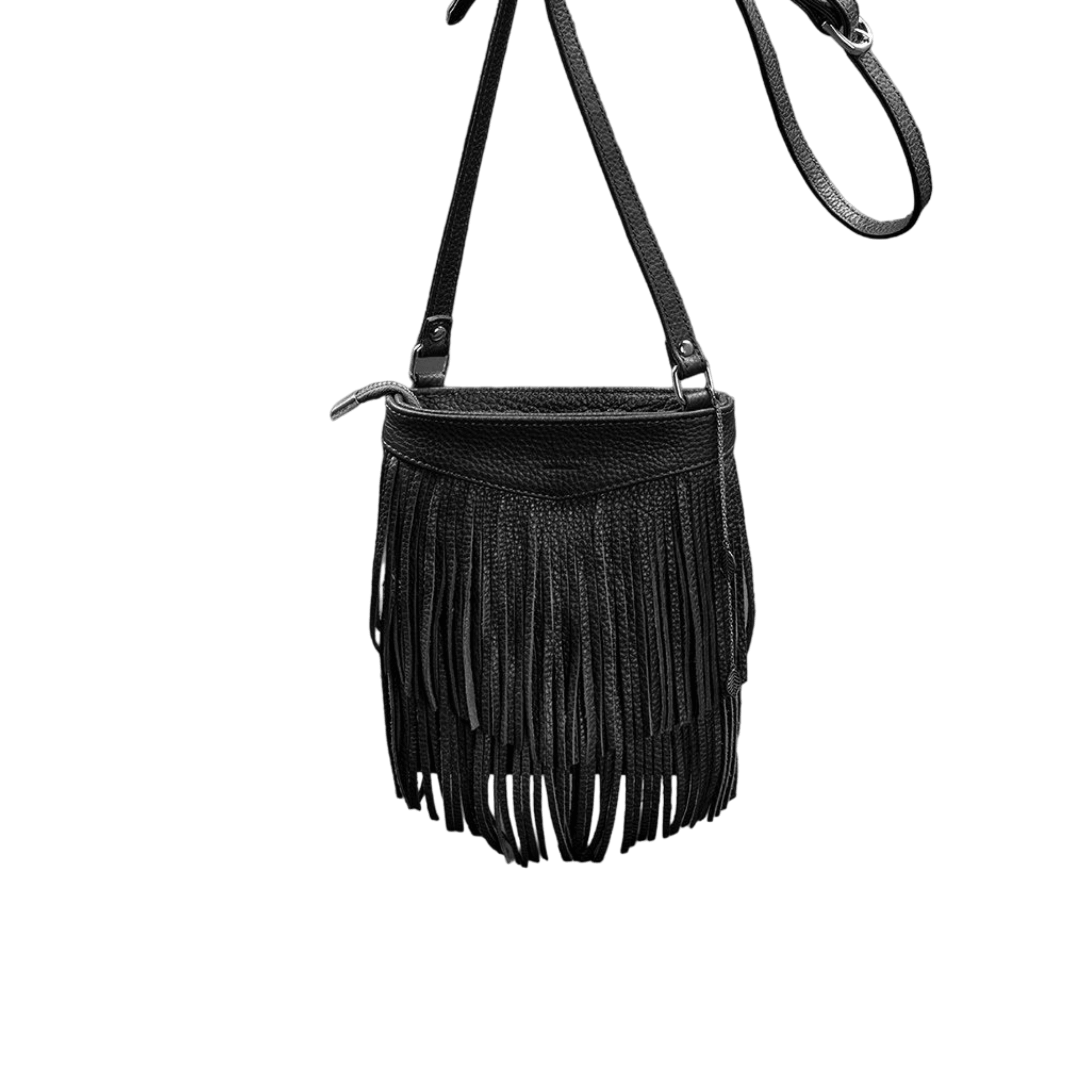 Exclusive Mini Crossbody Women's Leather Bag with Fringe - Leather Purse Backpack