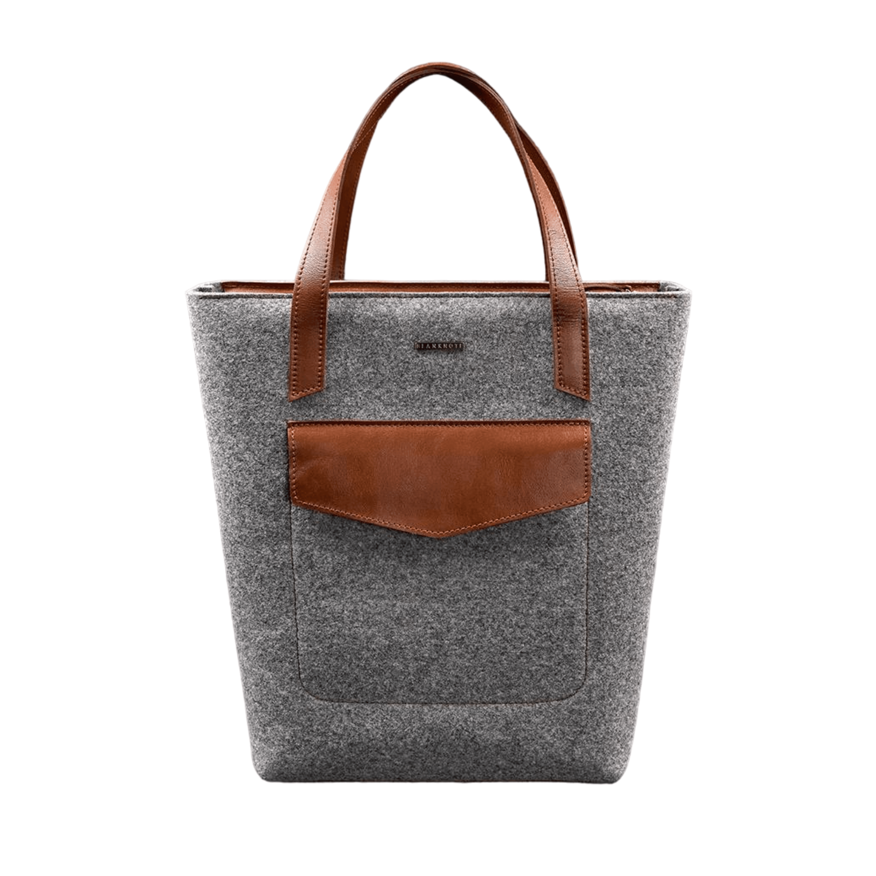 Exclusive Women's Felt Shopper Bag with Leather Inserts - Leather Purse Backpack