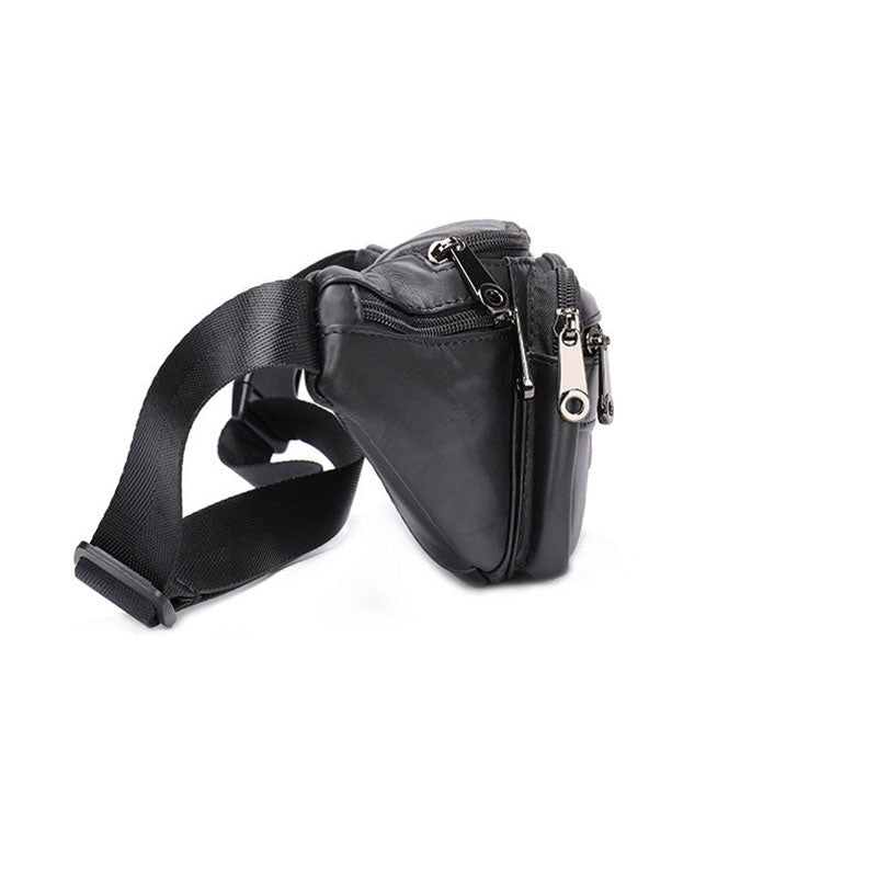 Classic men's chest bag in high-quality leather