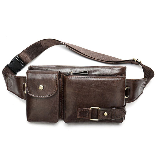 Ergonomically designed leather hip bags for him