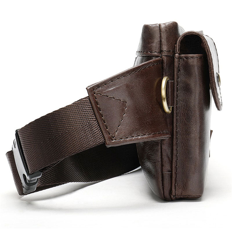 Leather fanny packs with comfortable design for him
