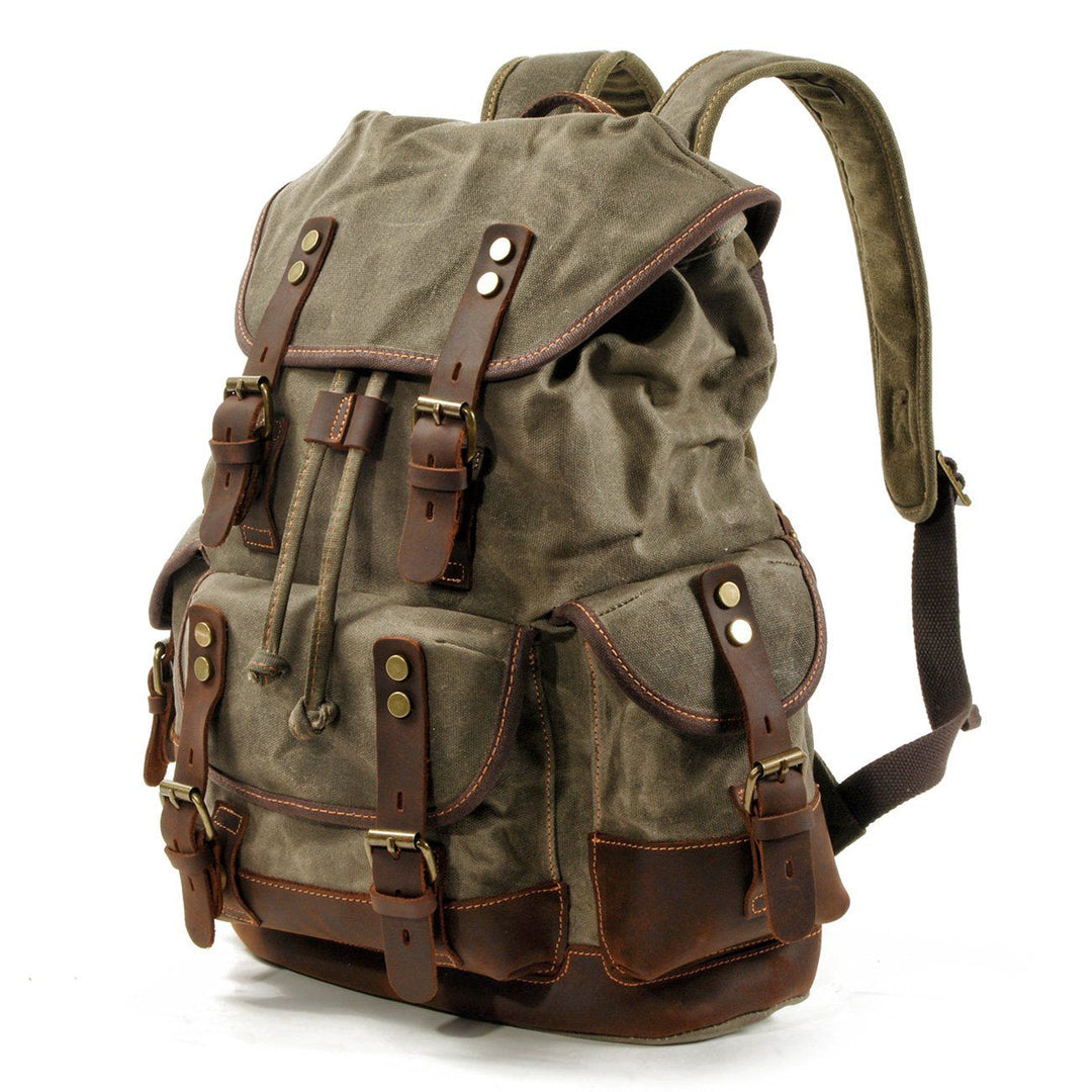 Durable Canvas Hiking Backpack – Lightweight, Water-Resistant Outdoor Bag - Leather Purse Backpack