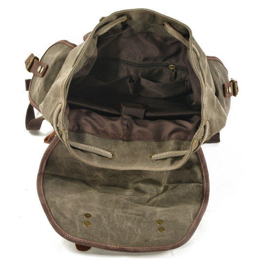 Durable Canvas Hiking Backpack – Lightweight, Water-Resistant Outdoor Bag - Leather Purse Backpack