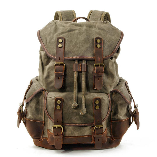 Durable Canvas Hiking Backpack – Lightweight, Water-Resistant Outdoor Bag - Leather Purse Backpack