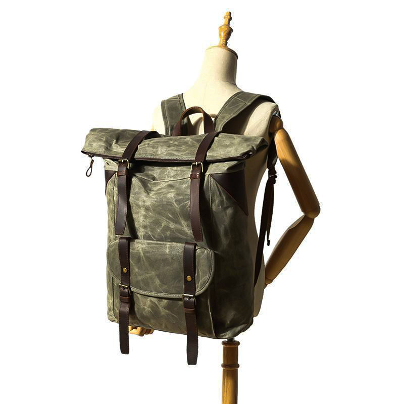 Large Canvas Backpack – Spacious, Durable Bag for Travel and Daily Use - Leather Purse Backpack