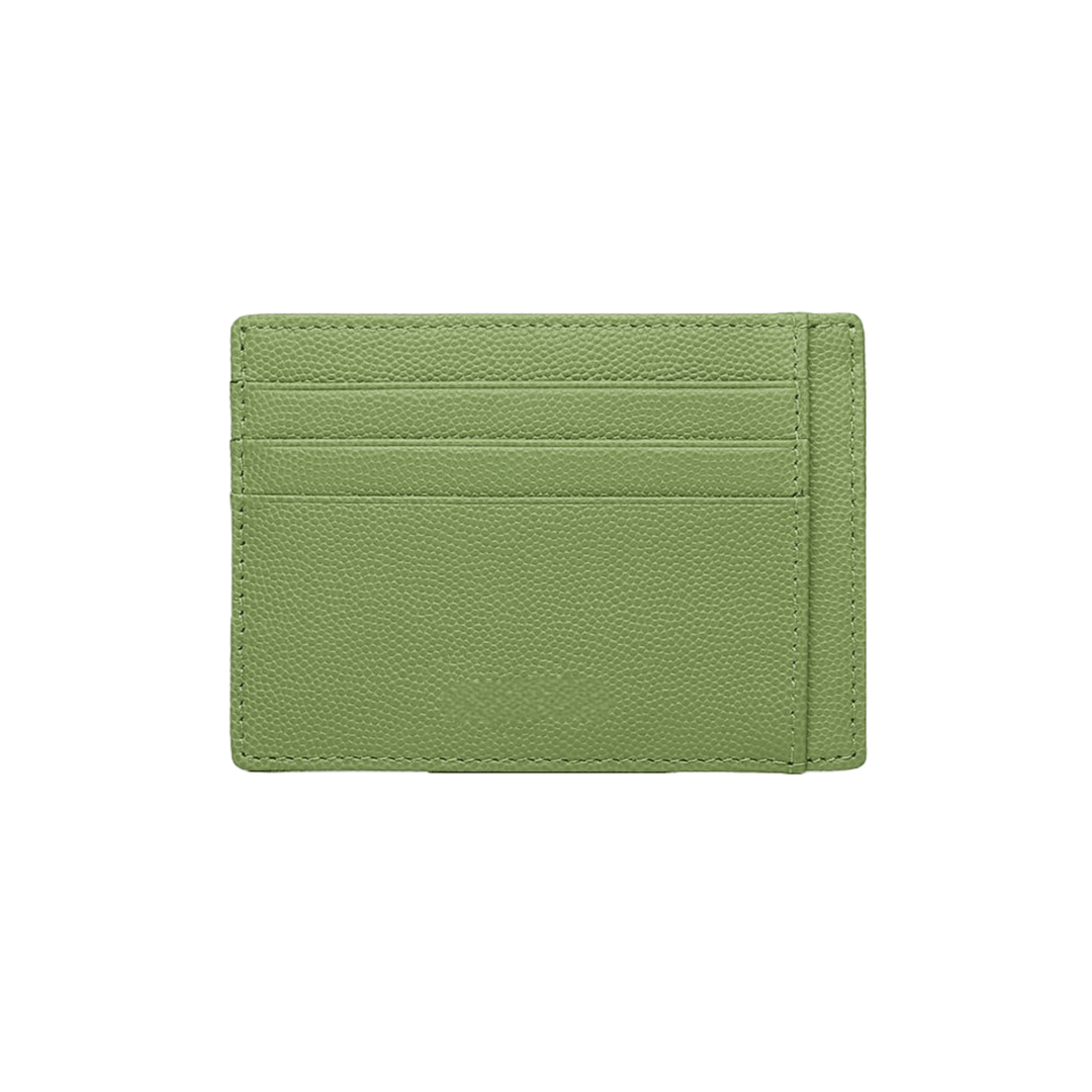 Green Handcrafted Leather Card Holder - Leather Purse Backpack