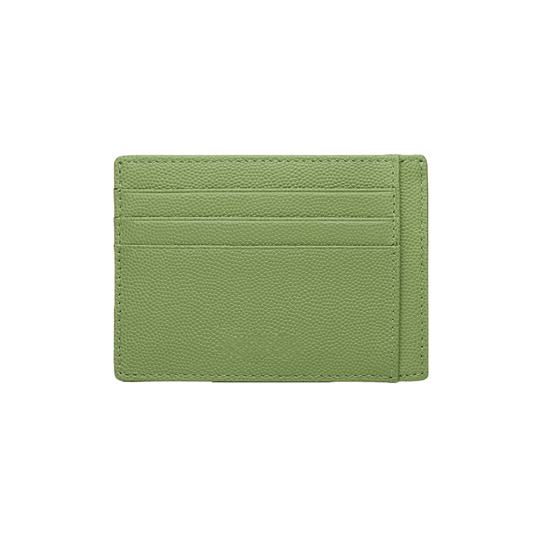 Green Handcrafted Leather Card Holder - Leather Purse Backpack