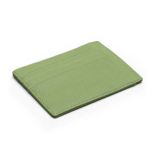 Green Handcrafted Leather Card Holder - Leather Purse Backpack