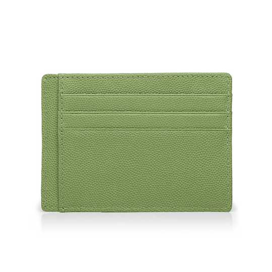 Green Handcrafted Leather Card Holder - Leather Purse Backpack