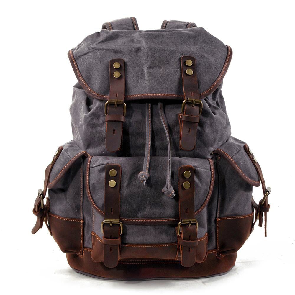 Durable Canvas Hiking Backpack – Lightweight, Water-Resistant Outdoor Bag - Leather Purse Backpack