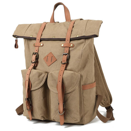 Stylish Canvas Laptop Backpack – Durable, Spacious Bag for Daily Use - Leather Purse Backpack