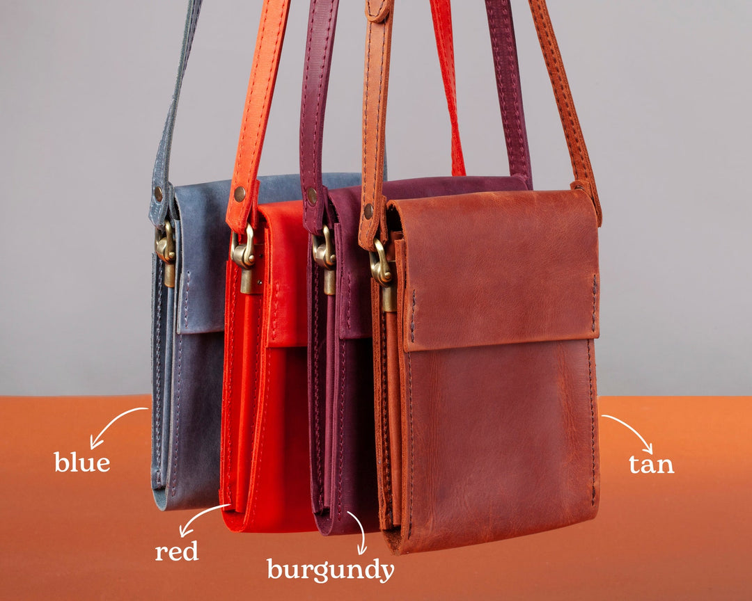 Leather Smartphone Crossbody Bag, iPhone Pouch