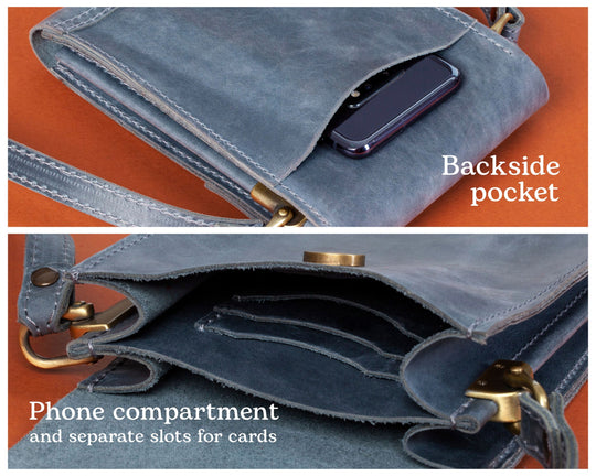 Leather Smartphone Crossbody Bag, iPhone Pouch