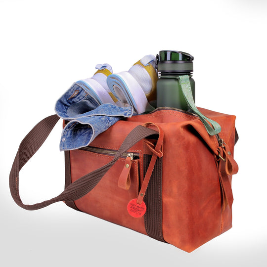 Leather Duffle Bag, Large Weekend Duffel Bag